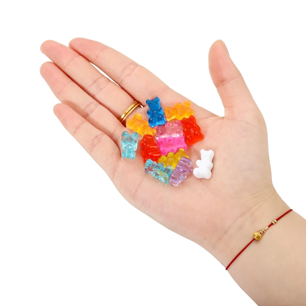 20pcs 11*18mm Cute Candy Color Gummy Bear Charms for DIY Earring Bracelet  Necklace Pendant Women Kids Jewelry Making Accessories - AliExpress