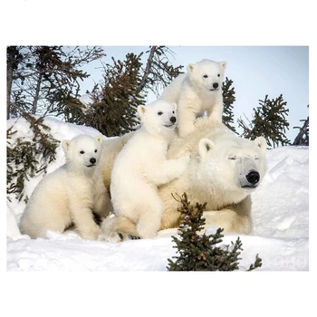 

5D DIY Needlework Diamond Embroidery Polar Bear Diamond Painting Cross Stitch Animals Mosaic Children Bedroom Adornment L869