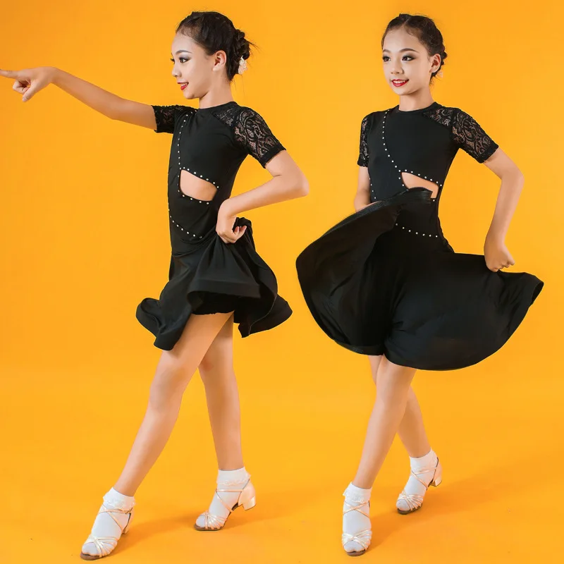 Children Professional Latin Dance Dress for Girls Ballroom Dance Competition Dresses kids Modern Waltztango  Cha Cha Costumes (1)