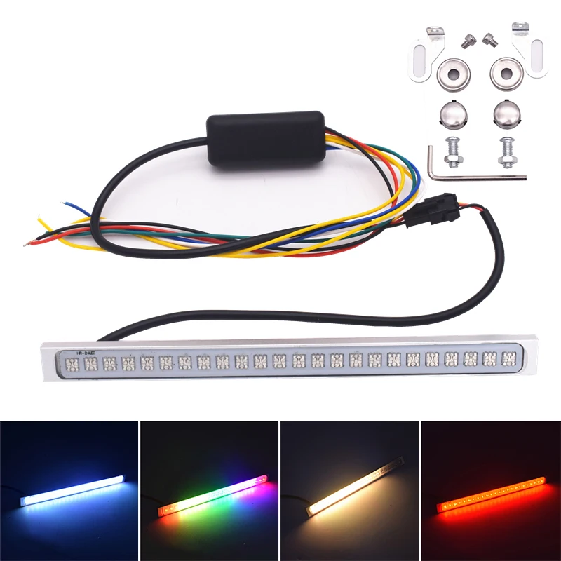 Красочные RGB 24LED номерные знаки огни поворотов вождения стоп-сигналы украшение для автомобильной фары автомобиля номерного знака свет