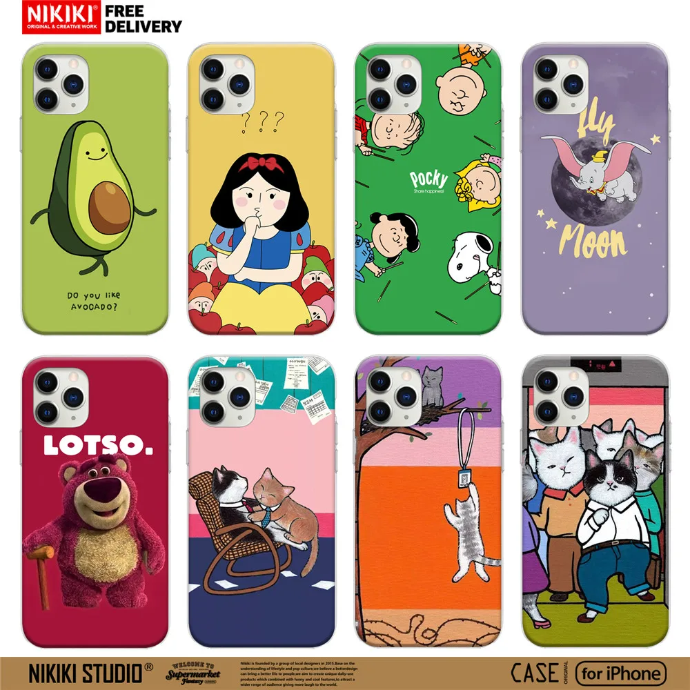 

Cute soft tpu cover phone case for iphone 7 6 8 5 5s se funda 6s Plus for iphone 11 pro xr x funda coque xs Max