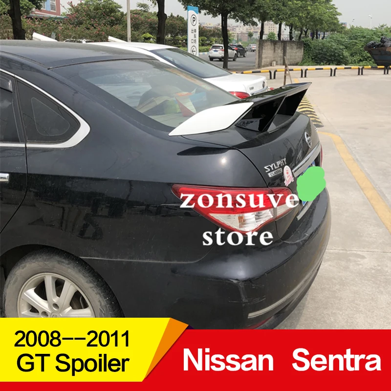 Использовать для Nissan Sentra спойлер 2008 09 10 11 лет ABS пластик Материал заднее декоративное крыло EX стиль GT Спортивные Аксессуары