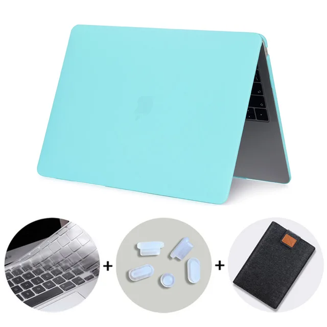 MTT матовый чехол для ноутбука Macbook Pro 13,3 16 дюймов чехол для apple mac book Air Pro retina 11 12 13 15 с сенсорной панелью - Цвет: Matte Cyan