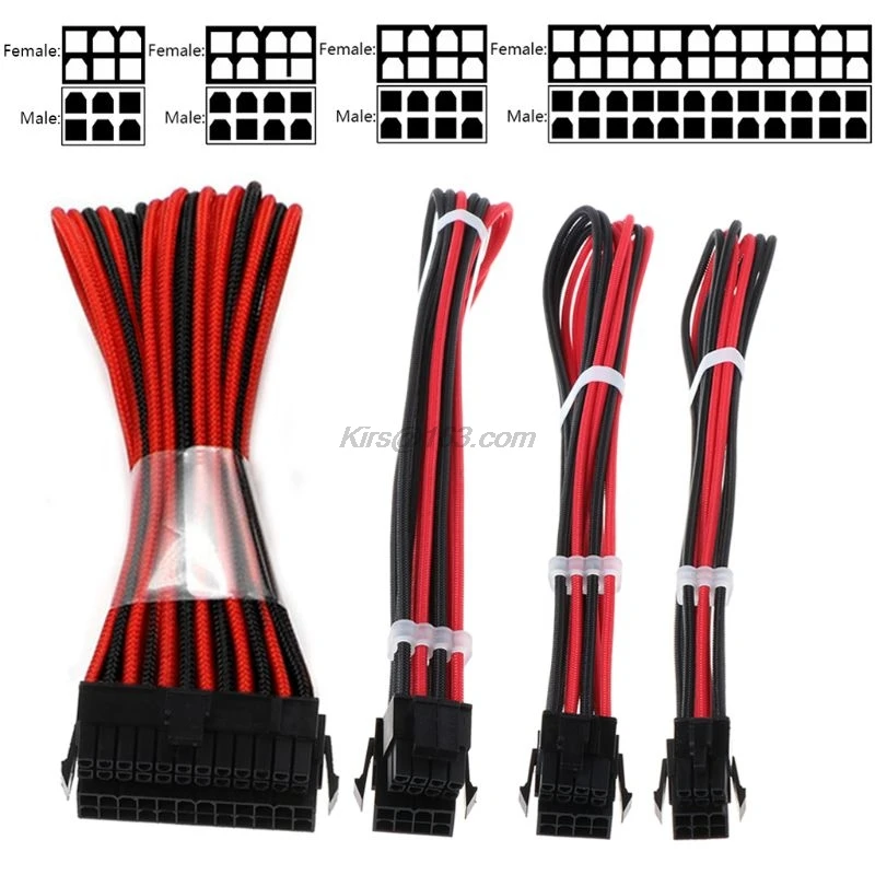 1 комплект базовый Удлинительный кабель шт. 24Pin EPS 4 + 4Pin PCIE 6 2Pin PCI E 6Pin питания для ПК