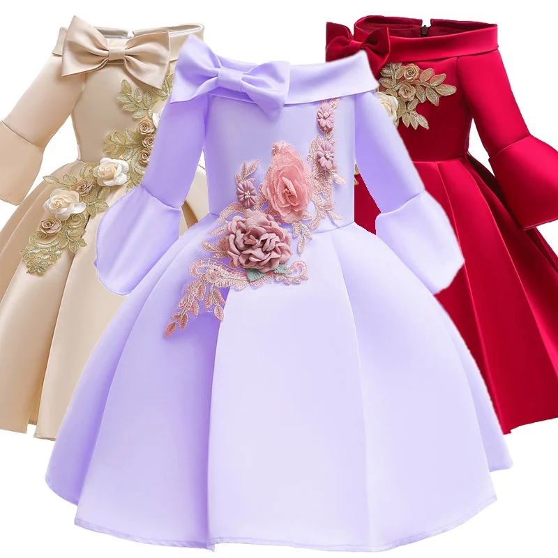 Платье без бретелек с цветочным узором для девочек платье принцессы вечернее платье с цветочным узором для девочек 2-10 лет