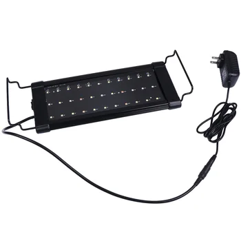 

30cm Aquarium Light with Extendable Bracket LED Fish Tank Light with US Plug (Black)