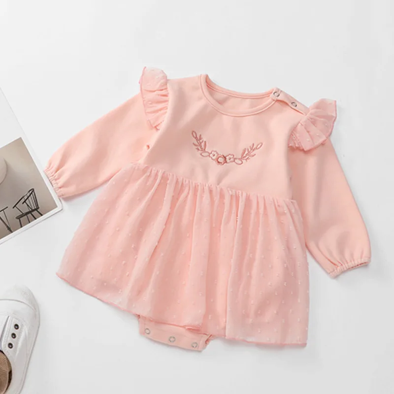 k3011 Pink Летняя новорожденная детская одежда тонкая ковбойские комбинезоны с длинными рукавами и комбинезон 0-3 лет старый комбинезон для младенцев мальчиков девочек - Цвет: k3011 Pink