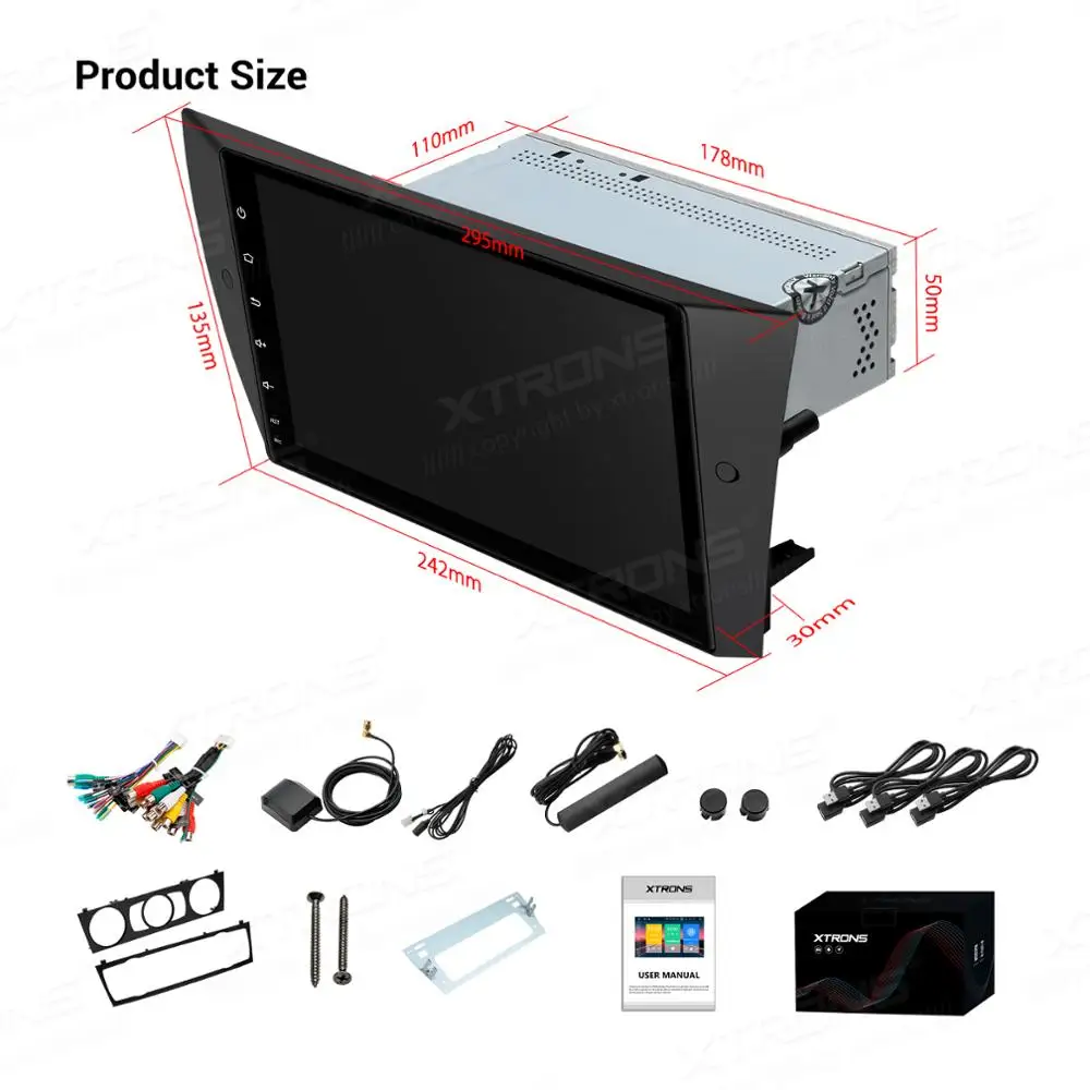 Автомобильный мультимедийный плеер XTRONS стерео проигрыватель на Android 10 0 с 9