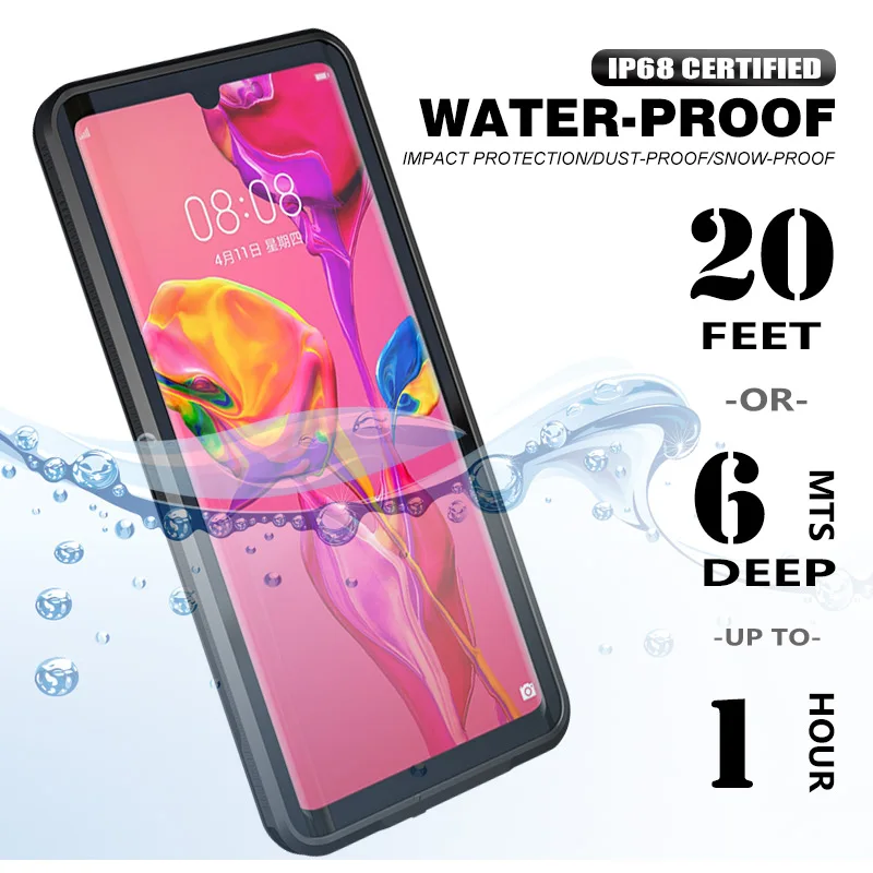 Противоударный Водонепроницаемый чехол для Huawei P40 Pro P30 Lite Mate 20 мягкий силиконовый