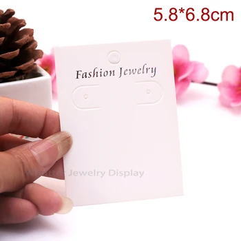 

50pcs Paper White Earring Packaging Card Earring Stud Holder Jewelry Hanging Card Earring Packing Props Jewelry Display