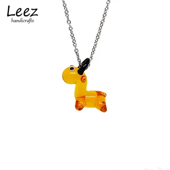 

Leez Reindeer Caribou Deer necklace collares pendant Colored Glaze Handmade Murano Glass For Woman Art Manual