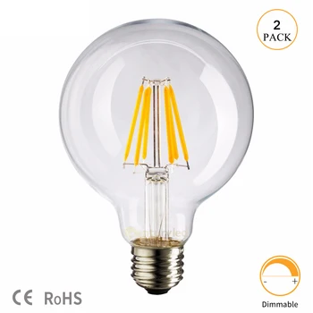 

G80 Globe Led Blub 6W Edison LED Filament Light Bulb Warm White 2700K 6000K E26 E27 Led 220V Dimmable Bulb Retro Lampadine Led