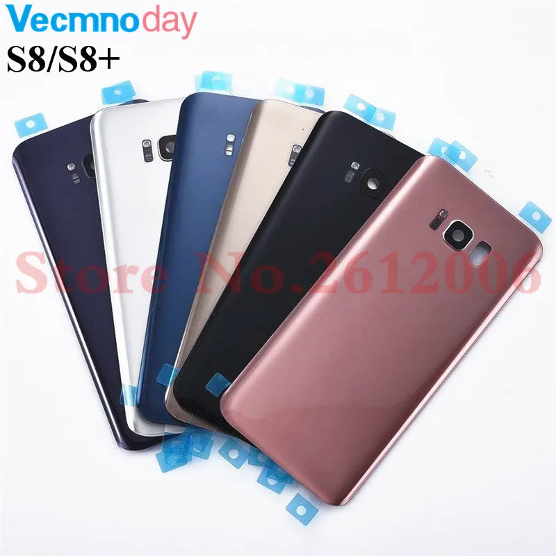 Оригинальное заднее стекло для Samsung Galaxy S8 g950 G950F& S8 Plus G955 G955F Крышка батарейного отсека задняя дверь корпус с объективом камеры