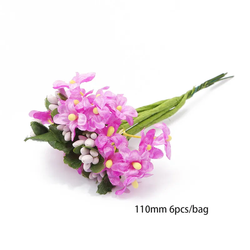 Purple Flower Cherry Stamen Berries Bundle for DIY Decor and Crafting