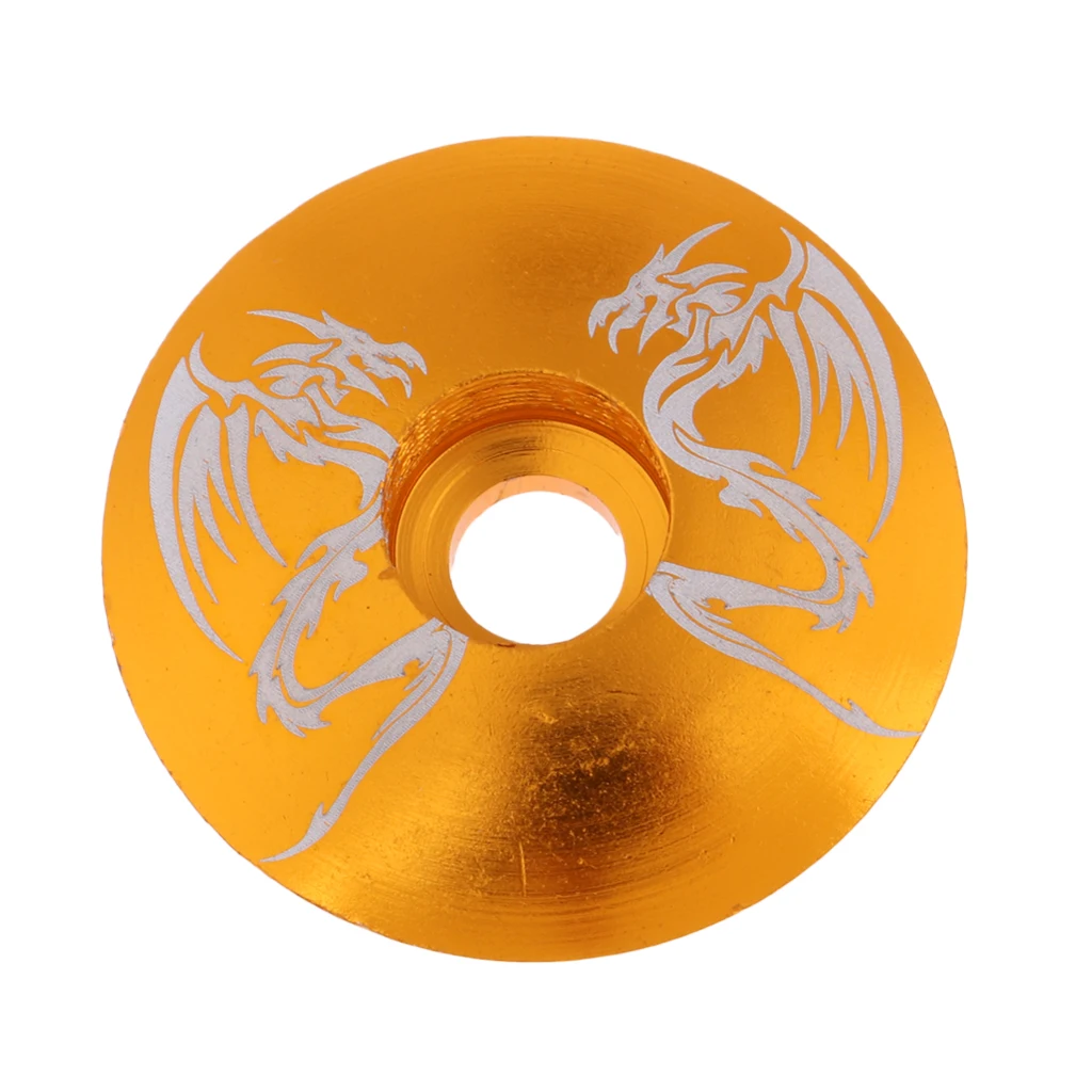 Gold Dragon Роскошный алюминиевый сплав MTB велосипед без резьбы шток гарнитура верхняя крышка Замена-Сверхлегкий и прочный - Цвет: Gold Dragon