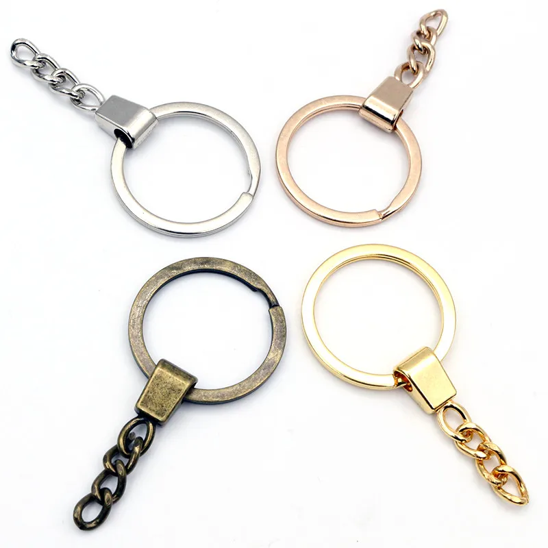 10pcs/lot šifrovací klíč prsten ( prsten size: 30mm ) šifrovací klíč běžící pás rhodium bronz zlato pokovené 50mm dlouhé kolo rozseknout klíčenka keyrings velkoobchod