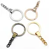 10pcs/lot Key Ring ( Ring Size: 30mm ) Key Chain Rhodium Bronze Gold Plated 50mm Long Round Split Keychain Keyrings Wholesale ► Photo 2/6