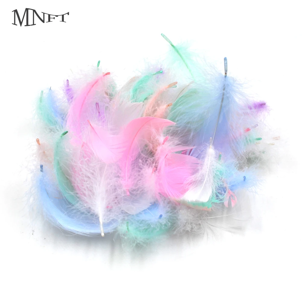 Mnft 200Pcs Di Colore Chiaro Piume Fly Tying Materiali Fly Fishing Lure Bait Ninfe Filanti Vola Accessori