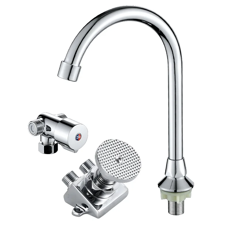 

Foot-Operated Tap Switch Brass Laboratory Hospital for Food Factory Single Cold Basin Foot Leading