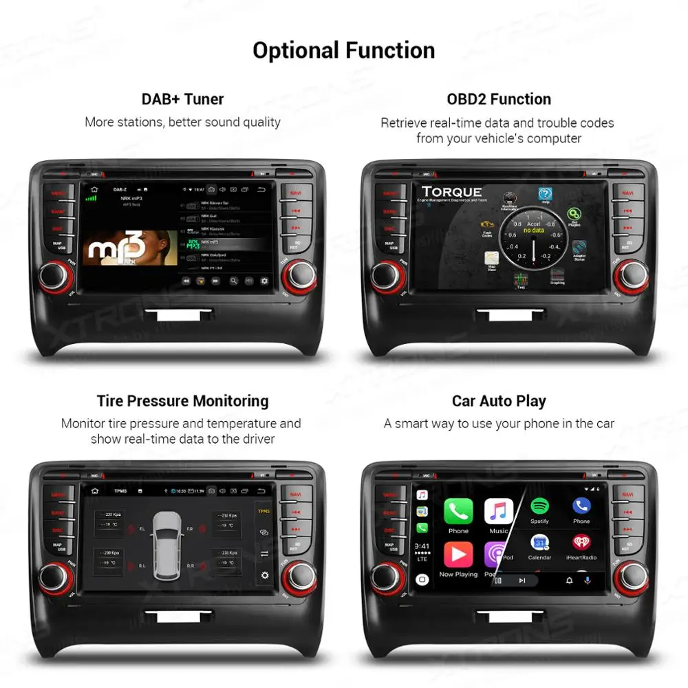 XTRONS 2 Din 7 &quotAndroid 9 0 Автомобильный DVD плеер для Audi TT MK2 8J 2006 2007 2008 2009 2010 2011 2012 gps радио OBD
