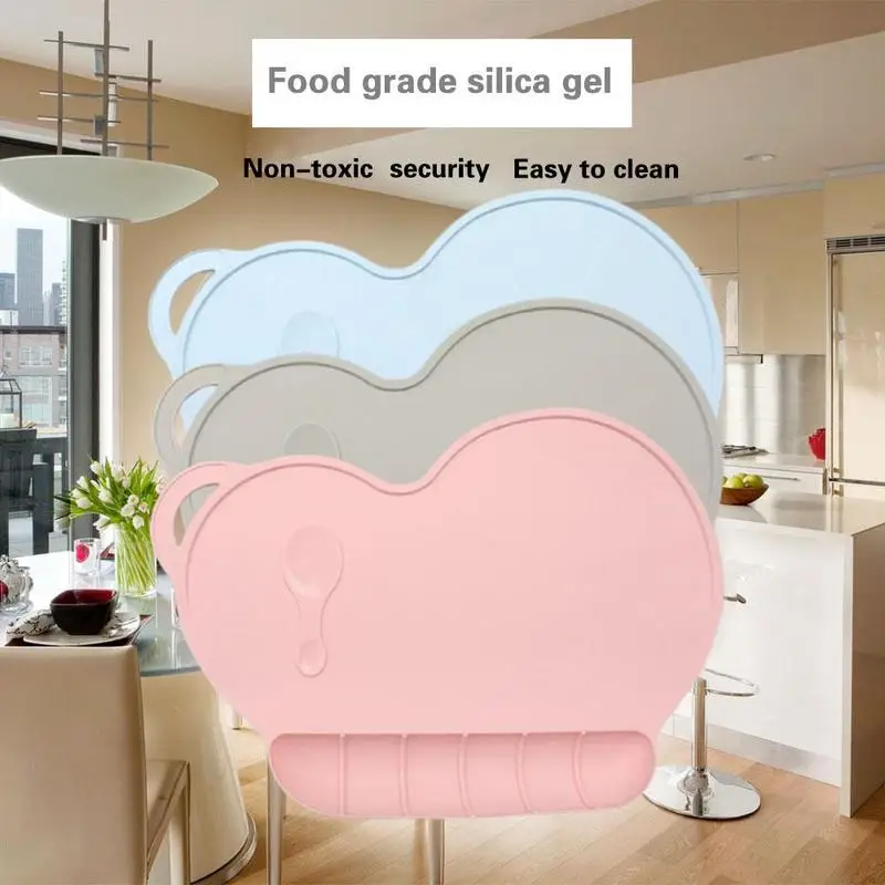 Wrapables Kids Silicone Cloud Placemat - Non-Slip Food Mat Easy Clean Gray Table Protector