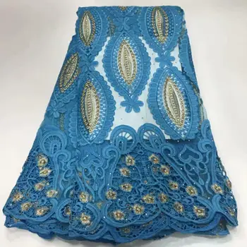 

African Lace Fabric 2020 Embroidered Nigerian Wedding Lace Fabric High Quality French Tulle Lace Fabric Stones