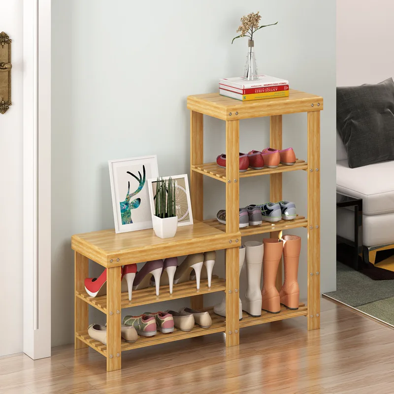 

Shoe Rack Made of Moso Bamboo Simplicity Footstool Storage Multilayer Dustproof Shoe Cabinet Minimalist Modern Economical Solid