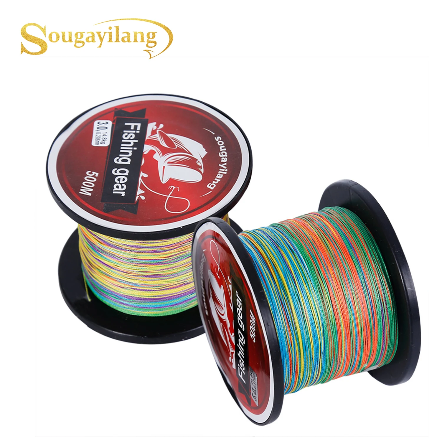 

Sougayilang Brand High Quality 0.4-8# Braid Fishing Line Super Strong Multicolour 4 Strands Multifilament Pe Material Line