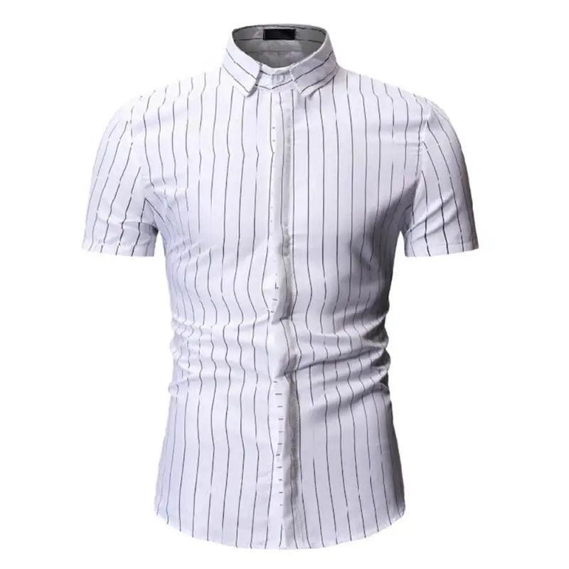 Новые модные рубашки, портативные, нежные, дизайнерские, многофункциональные, мужские, в Вертикальную Полоску, нарядные рубашки, на пуговицах, с отворотом, официальные рубашки