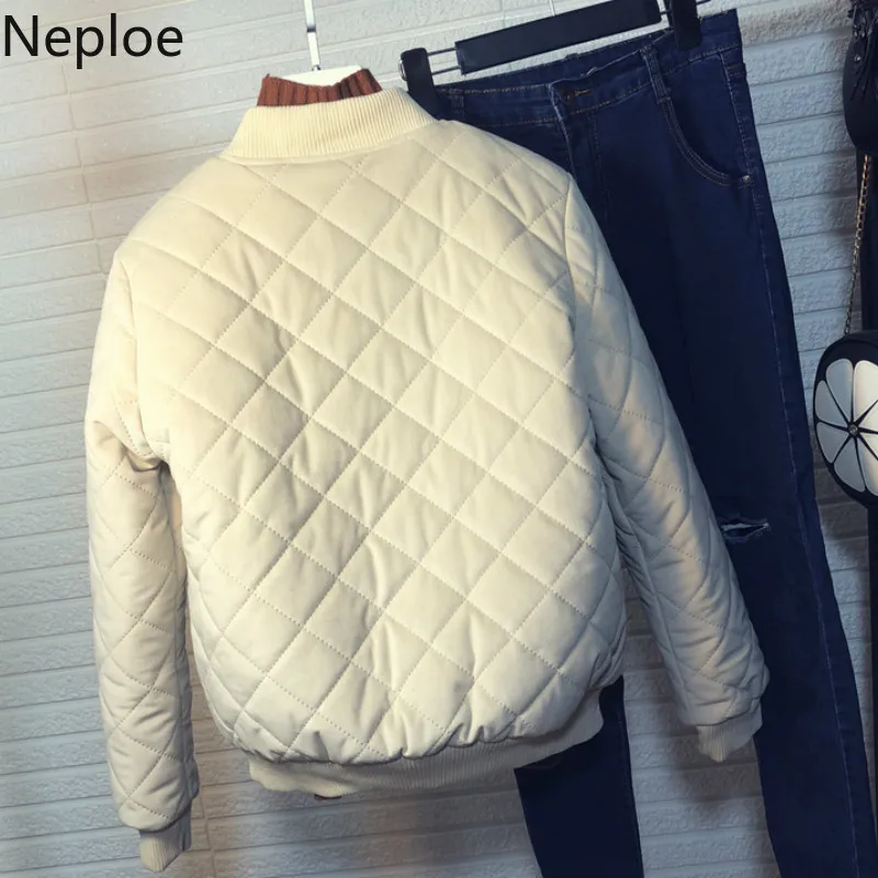 Neploe корейский Bf свободная короткая куртка для женщин Harajuku стиль Велет Lingge хлопковое пальто тонкие однотонные зимние парки 46704