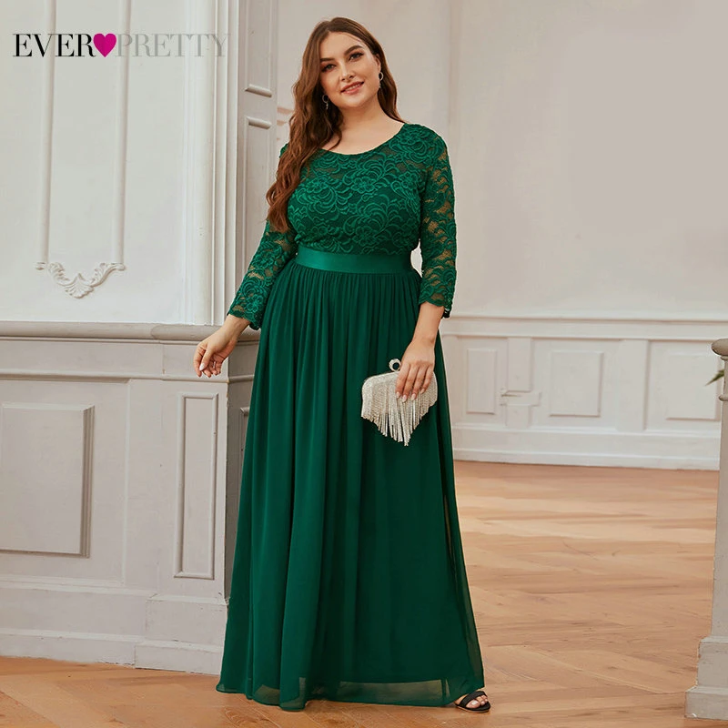 Ever-Pretty Элегантные Выпускные платья с рукавами темно-синего цвета кружевные