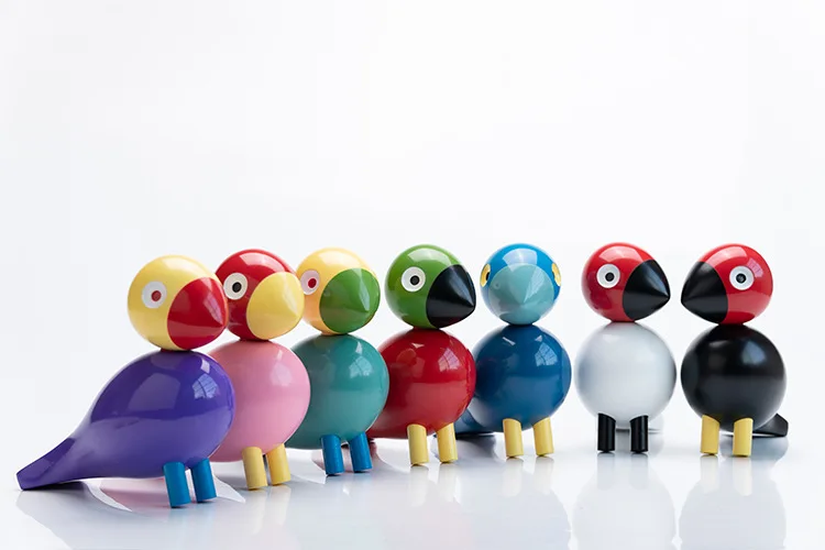 

Cuckoo Wooden Carving Ornaments Color Big Bird Home Setting Explosive Color Ornaments Small Gift Gifts for Children Decorations