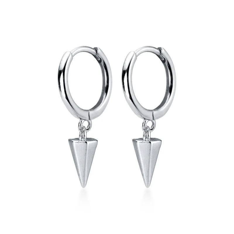 Женские серьги кольца из серебра 100% пробы с подвеской в виде