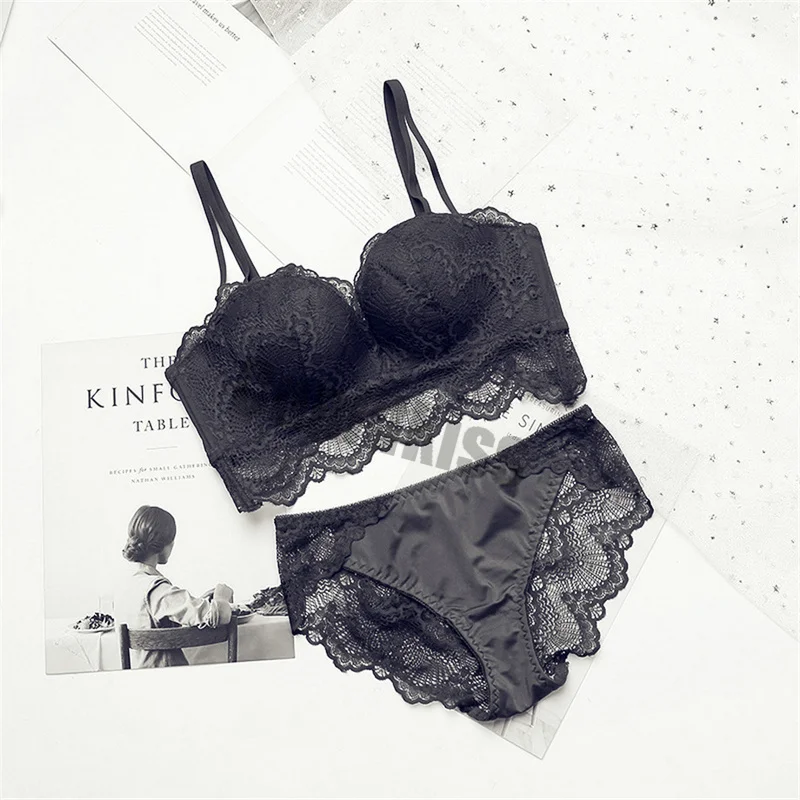 2019 Winter New Arrival Wireless Lace Push-up Bra Comfortable Adjustable Underwear Set Womens Lingerie Free Shipping
