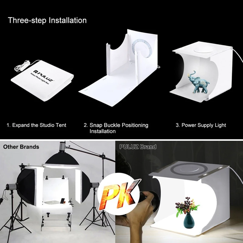 PULUZ 31x31 см лайтбокс мини складной фотостудия коробка фотография светодиодный 30 см лайтбокс-Студия комплект и 6 цветов фонов
