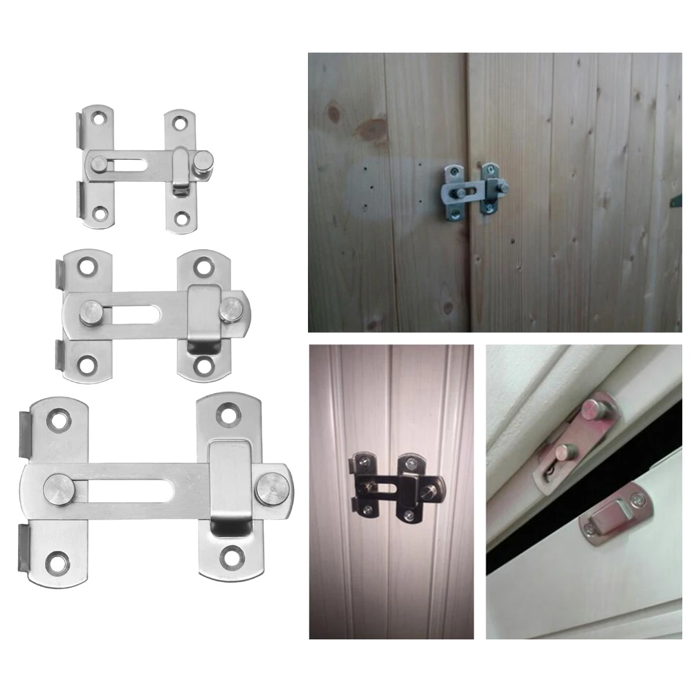 Portable Home Stainless Steel Hasp Door Lock Buckle Locker Latch Bolt Secure F~ Portable Home Stainless Steel Hasp Door Lock Buckle Locker Latch Bolt Secure F~