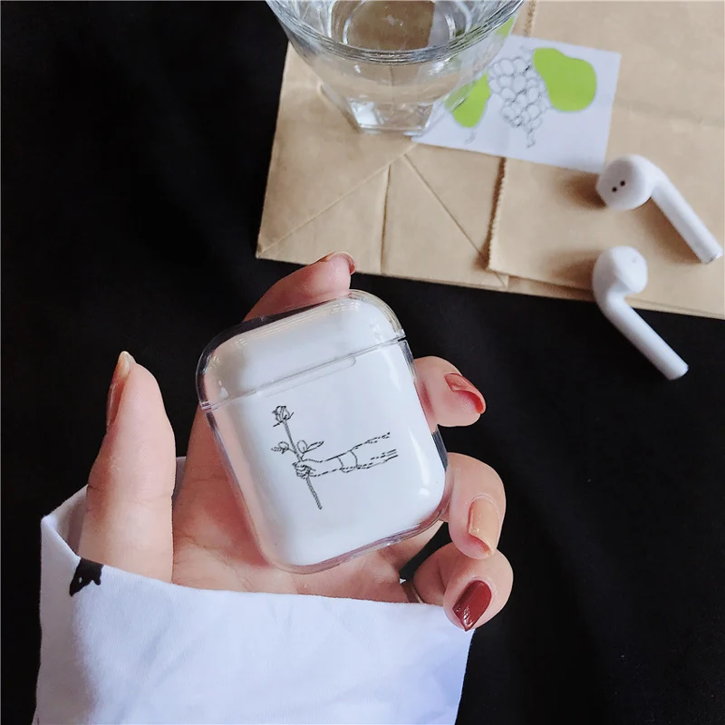 Мягкий силиконовый роскошный чехол Air Pods для Apple airpods чехол Милые простые линии прозрачный чехол Airpods в наушниках аксессуары