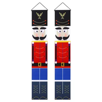 

Nutcracker Banners For Christmas Outdoor Decorations Nutcracker Soldier Figures Door Curtain Merry Christmas Decor For Home