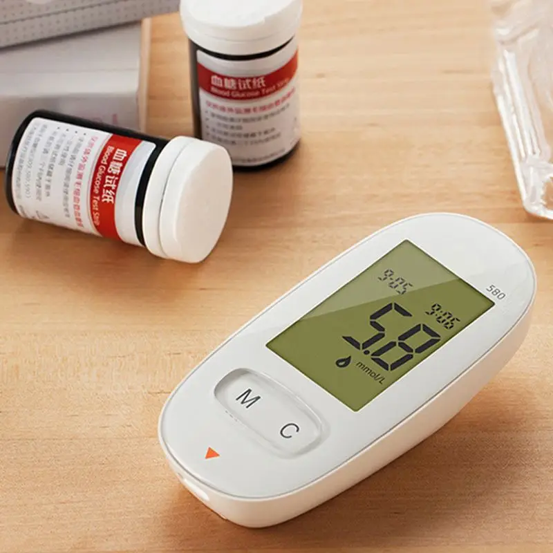 Automatic Household Blood Sugar Glucose Meter with 50Pcs Test Strips Glucometer 15x10x5cm