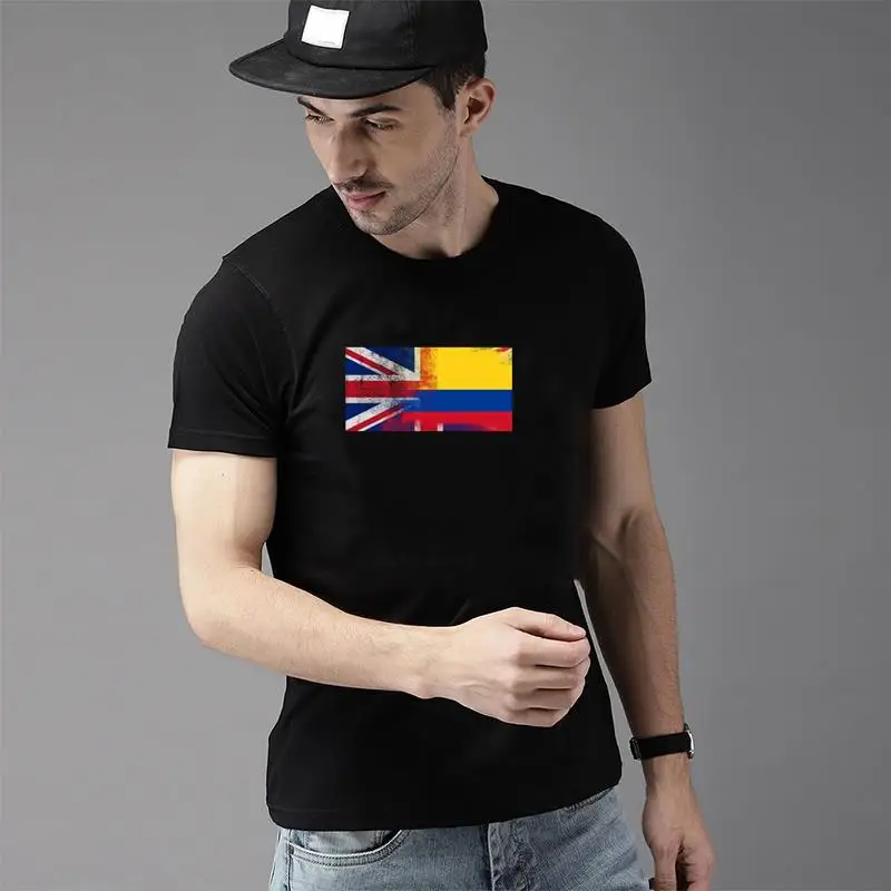 

Print British Colombian Half Colombia Half Uk Flag tshirt plus sizes s-31xl Humor Batik hilarious men t-shirts