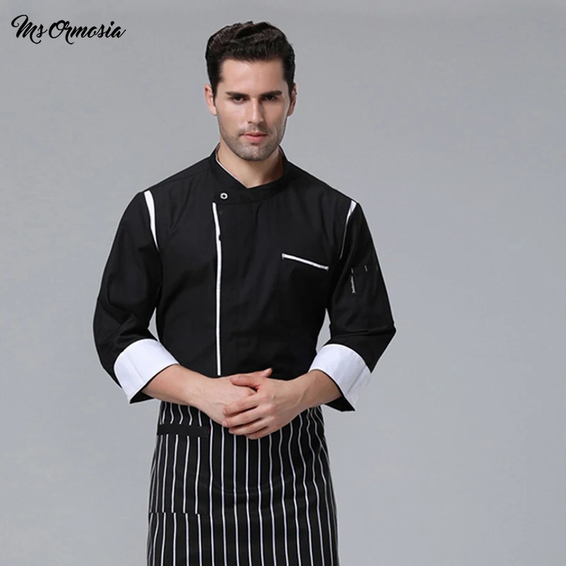 

MSORMOSIA Wholesale Unisex Kitchen Chef Restaurant Uniform Long-sleeve Shirt Breathable Double Breasted Chef coat cooking Jacket