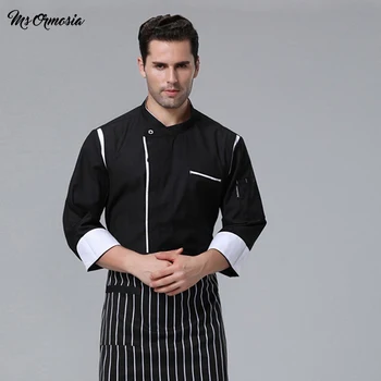 

MSORMOSIA Wholesale Unisex Kitchen Chef Restaurant Uniform Long-sleeve Shirt Breathable Double Breasted Chef coat cooking Jacket