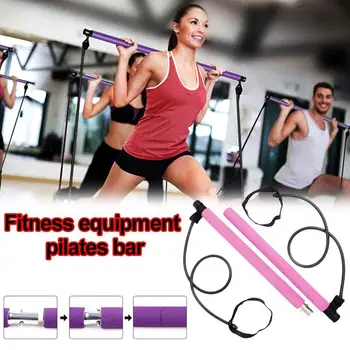 

Portable Elastic 2 Foot Loops Lightweight Trainer Pilates Resistance With Bar Band Stick H1O2