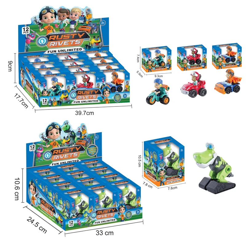 

Foreign Trade Juvenile Maker Ross Mention Rusty Rivets 4-Car Model Dinosaur Inertia Pull Back Car