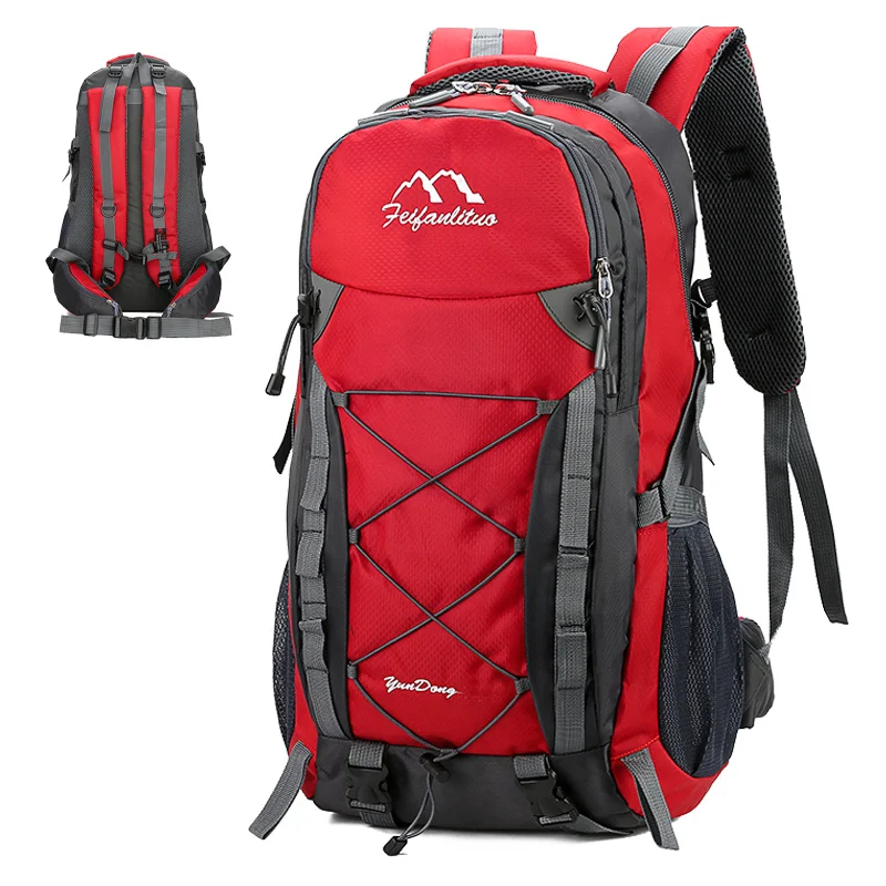 

2019 New 40 L Large Capacity Men's Backpack Casual Nylon Waterproof Outdoor Sports Bag Couple Travel Backpack Black Red Blue