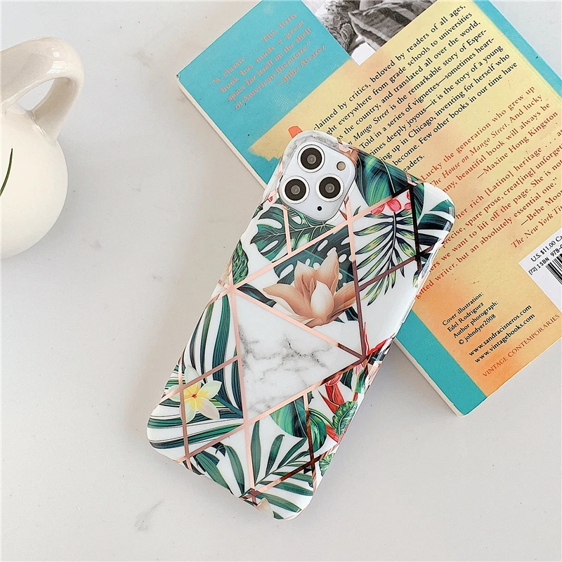 Luxury Flowers Phone Case for Iphone 11 Pro Max X Xsmax Xr Anti-knock Soft Silicon Case for Iphone 6 7 8Plus Cover With the Ring - Цвет: Небесно-голубой