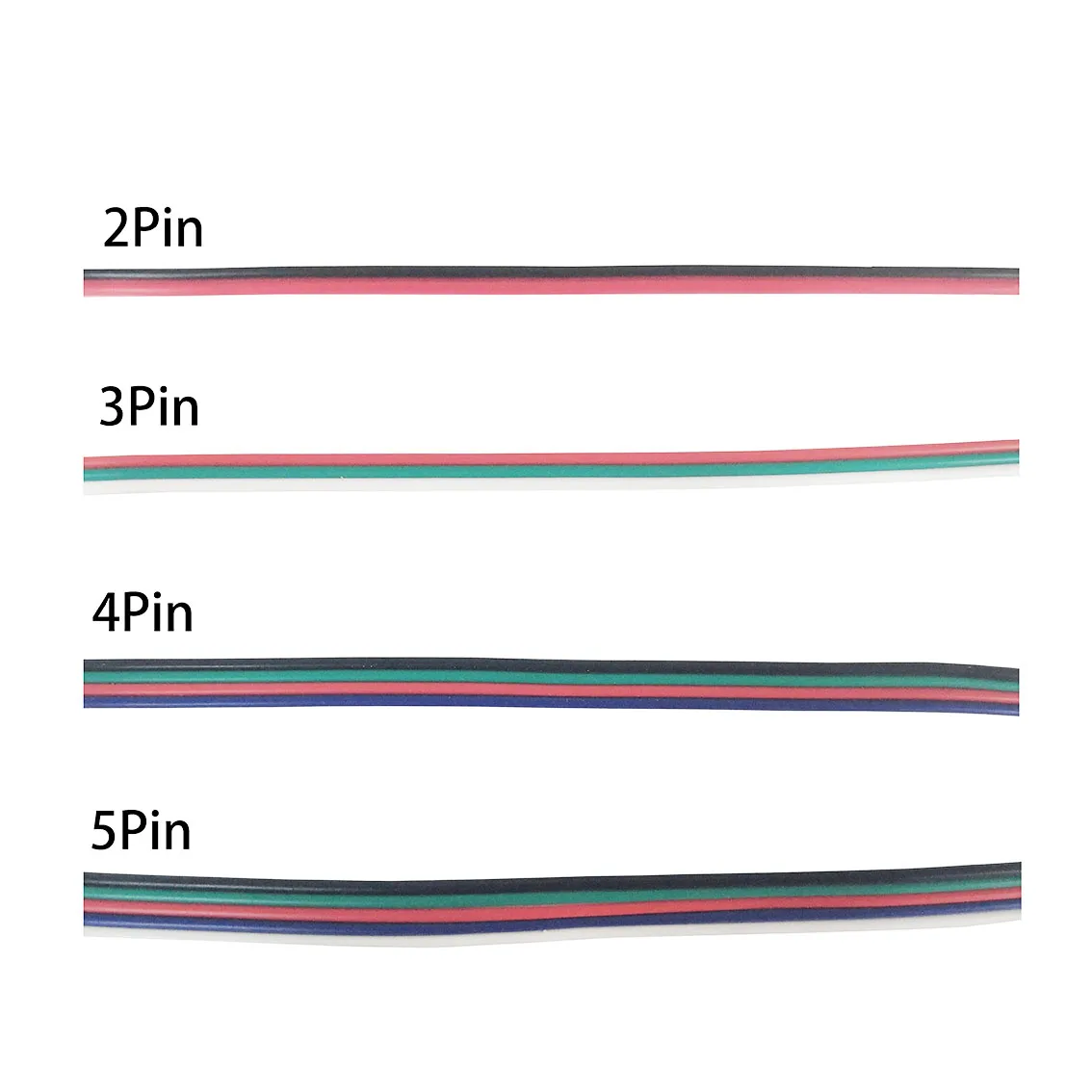 22AWG Led Light Strip Wire CabIe 2/3/4/5Pin For WS2812B WS2811 SK6812 5050 2835 5730 EIectric Extension CabIe Wire