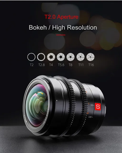 Viltrox 20mm T2.0 Lmount manual focus fullframe wideangle movie lens