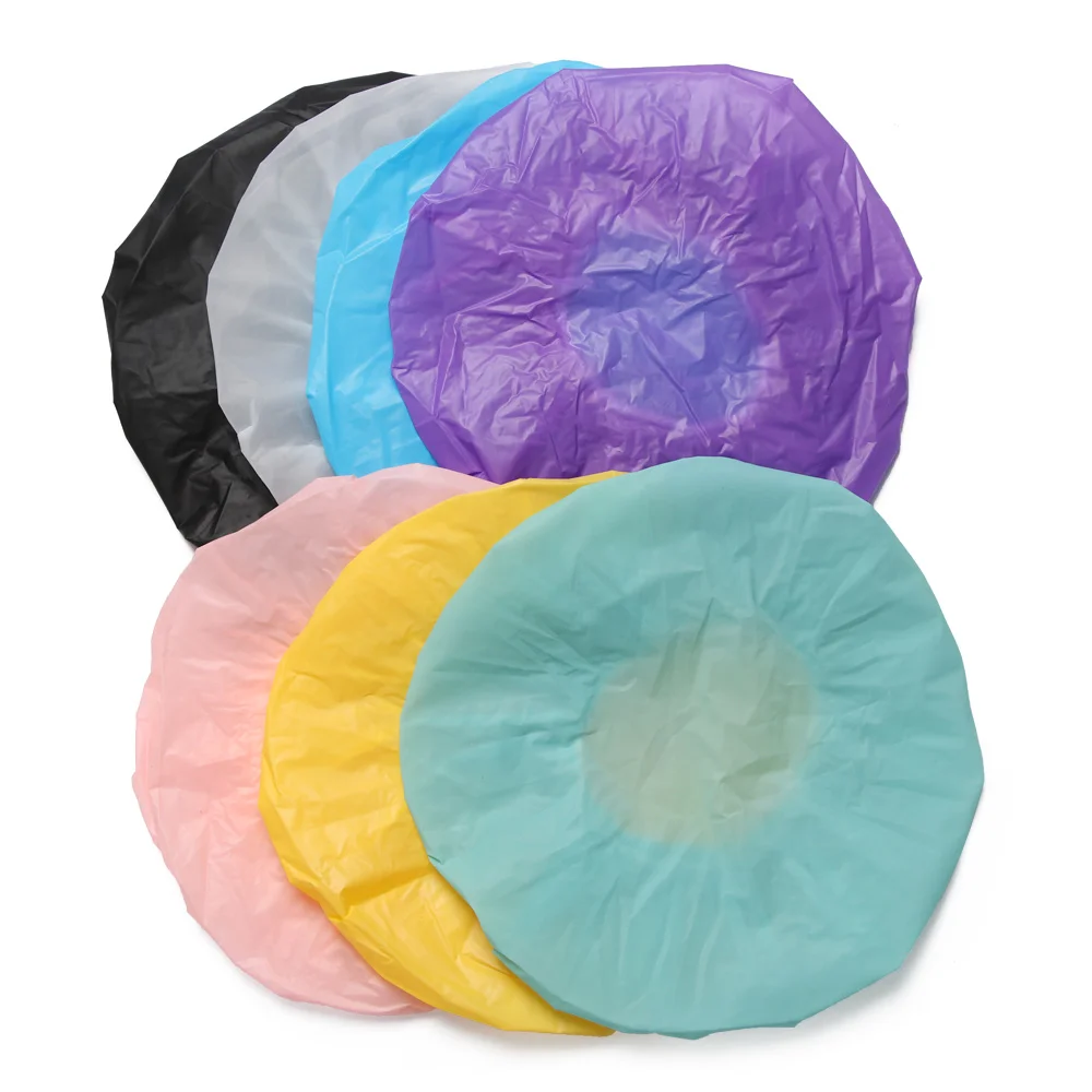 Solid Color Waterproof Shower Cap Kitchen Fume Cap Bathing Caps Elastic Bathing Caps Hotel Hair