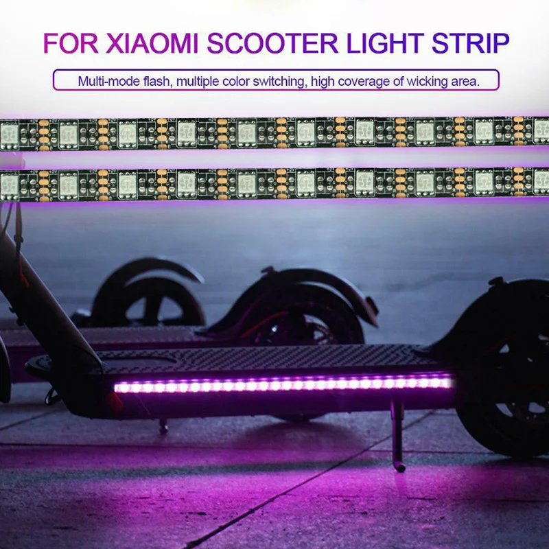 2 Pcs LED Light Strip Band Chassis Lamp Waterproof Accessory for Xiaomi M365 Scooter Luces Led Strip Auto Turn Signal Brake desk lamp counterweight floor light stand table base loader weighted chassis lamps